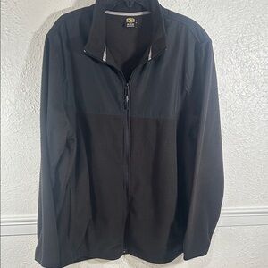Athletic Works Men's Black Waffle Pattern Full Zip Jacket Size 2XL 50-52 Shaket